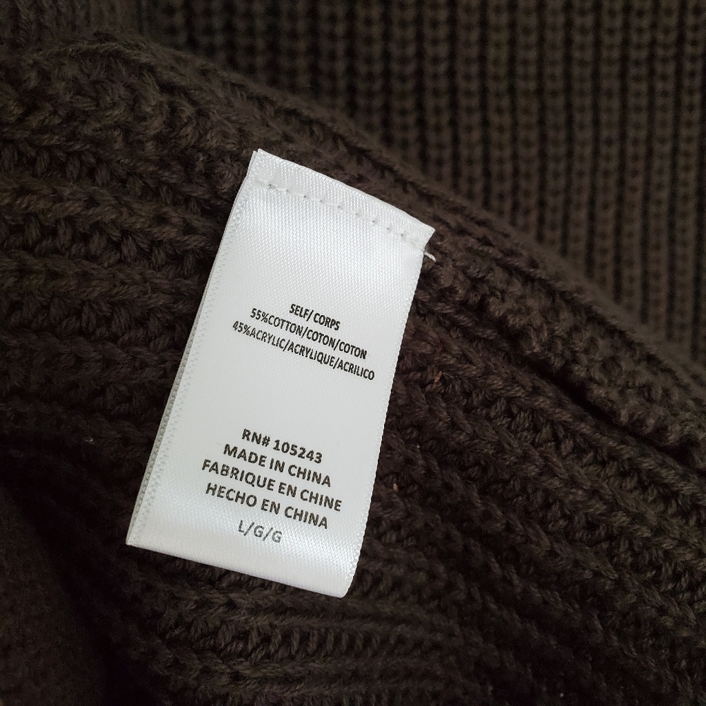 NEW Bobeau Olive Lace-up Knit Sweater - L - Picture 6 of 8